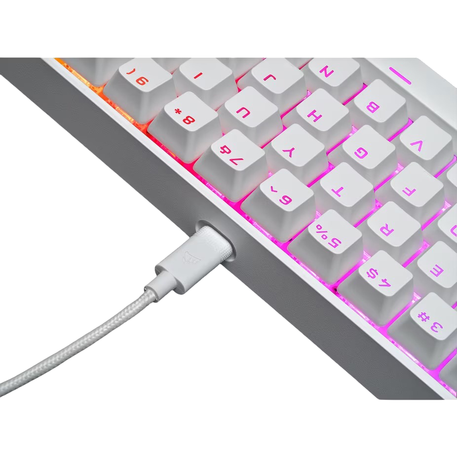 Corsair K65 RGB Mini Mechanical Gaming Keyboard Cherry MX Speed White - 840006636946