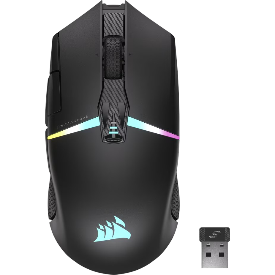 Corsair Nightsabre Wireless RGB Gaming Mouse - 840006649496