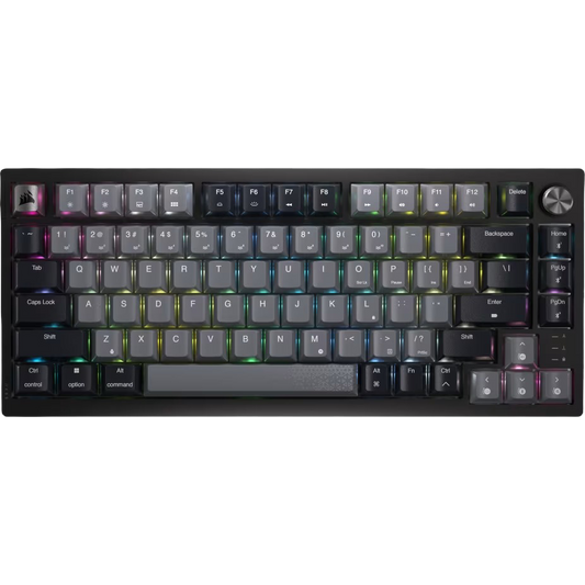 CORSAIR K65 Plus Wireless Mechanical Keyboard, Backlit RGB LED, Corsair MLX Red - MIDNIGHT GRAY - 840006665366