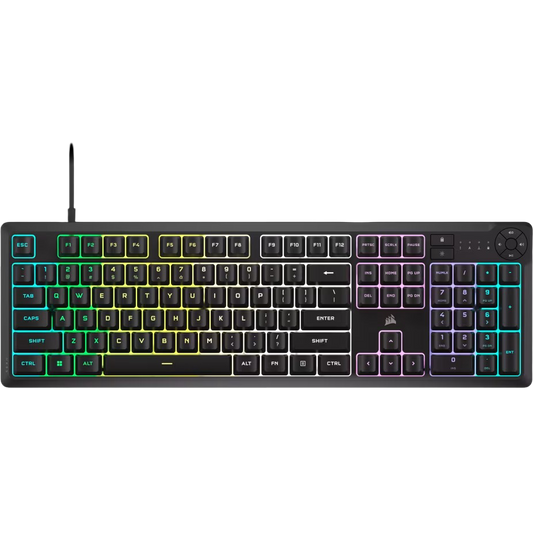 Corsair K55 Core RGB Gaming Keyboard Dynamic RGB Backlit Keys Spill Resistant Black - 840006666547
