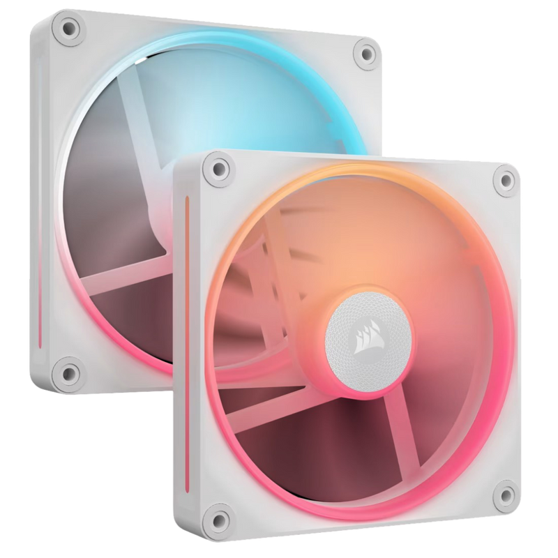 Corsair iCUE LINK LX140-R RGB 140mm PWM Reverse Fans Dual Pack -  White - 840006688754