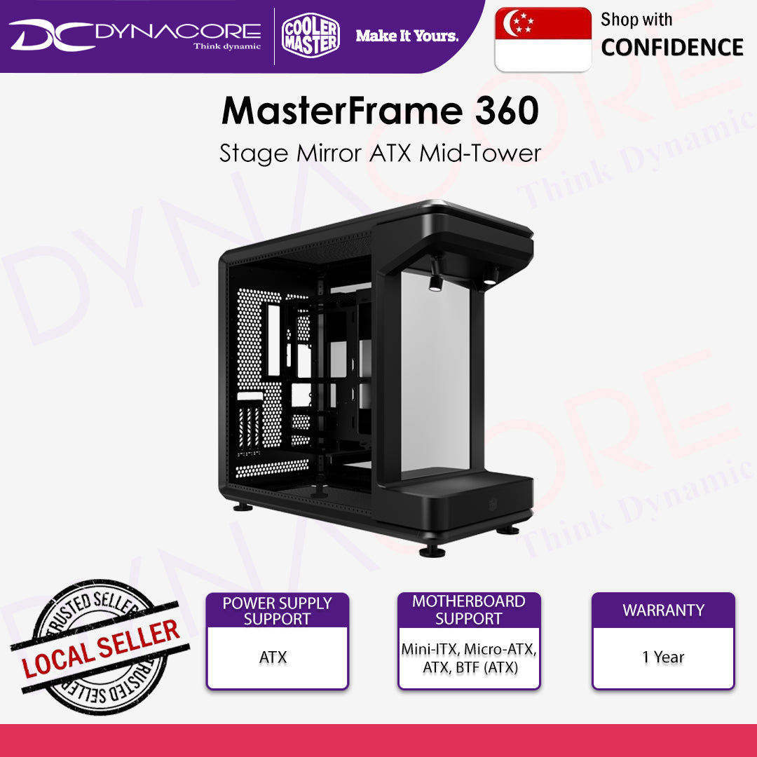 Cooler Master MasterFrame 360 Stage Mirror ATX Mid-Tower PC Case - 884102135705
