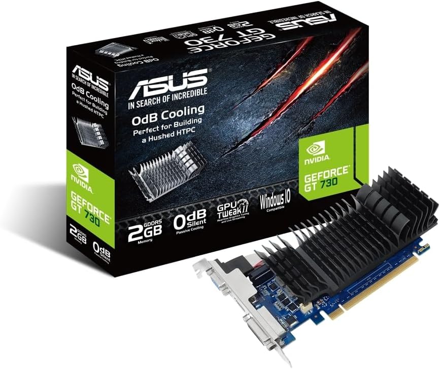 ASUS GT730-SL-2GD5-BRK GeForce GT 730 2GB GDDR5 Low Profile Graphics Card - 886227990399
