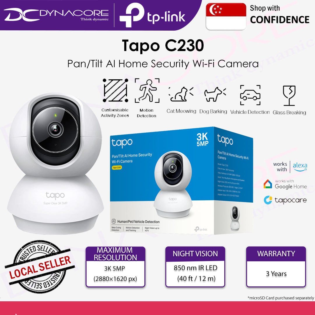 TP-LINK C230 PAN/TILT AI HOME SECURITY WI-FI CAMERA - 8885021371658