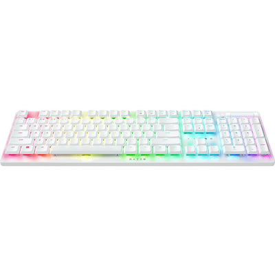 Razer DeathStalker V2 Pro Wireless Low Profile Optical Gaming Keyboard (Clicky Purple Switch) - White Edition - 8886419349426