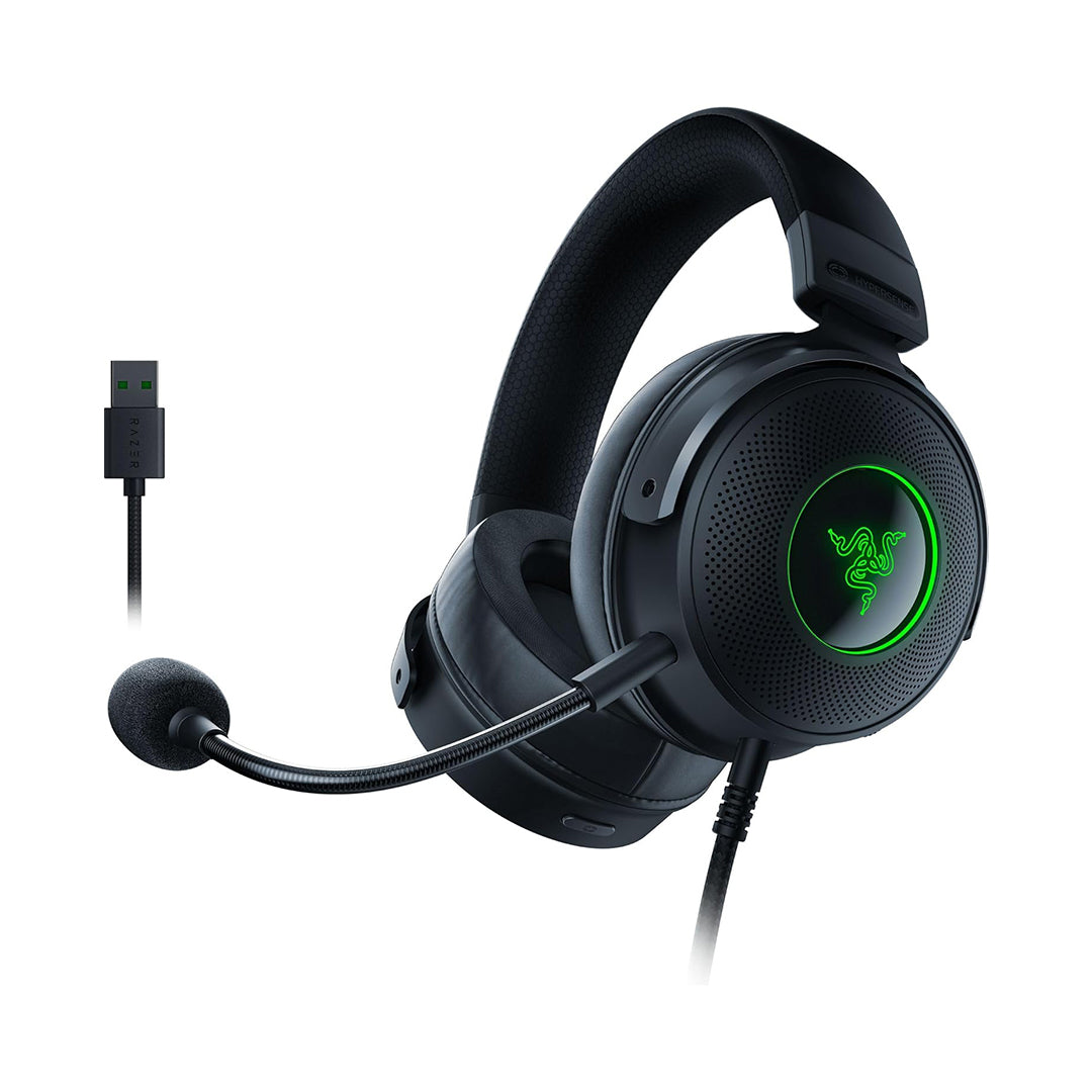 Razer Kraken V3 HyperSense Wired USB Gaming Headset Haptic Technology RZ04-03770100-R3M1, Black - 8886419378822