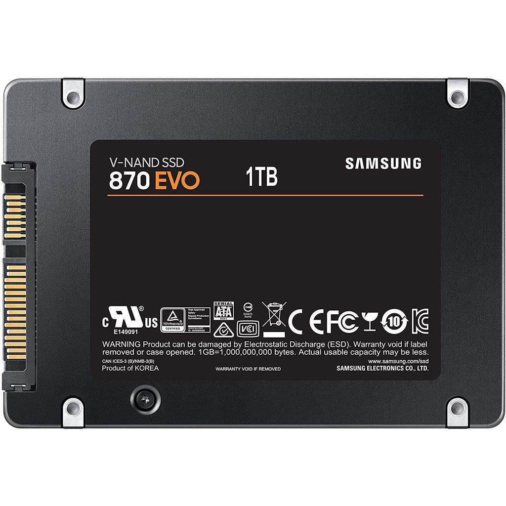 SAMSUNG 870 EVO 500GB / 1TB / 2TB 2.5 Inch SATA III Internal SSD - 8806090527463,8806090527456,8806090527449