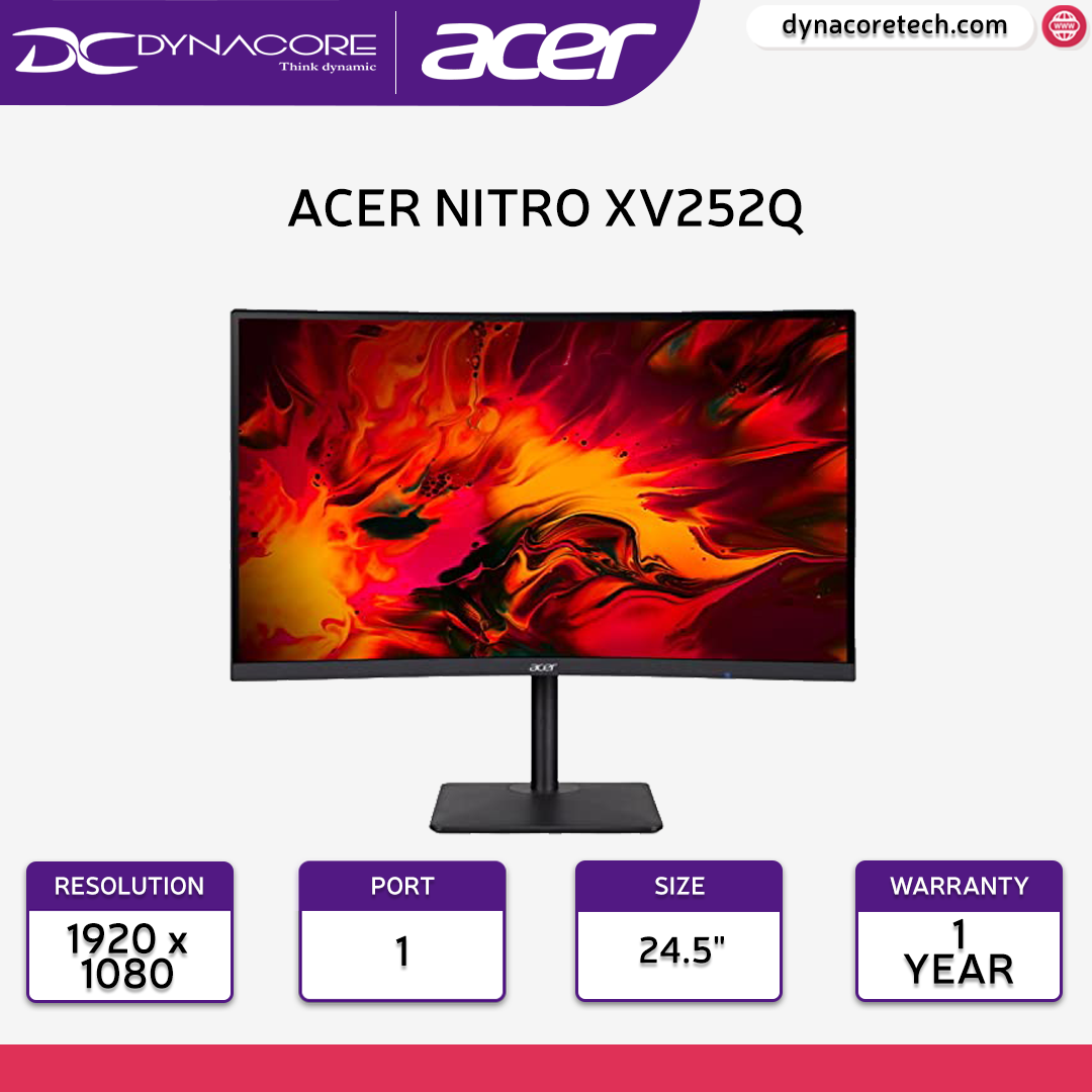 Acer NITRO XV252Q LVbmiiprx 24.5" Full HD (1920 x 1080) 165Hz Gaming Monitor / XV252Q LV - ACERXV252QLV