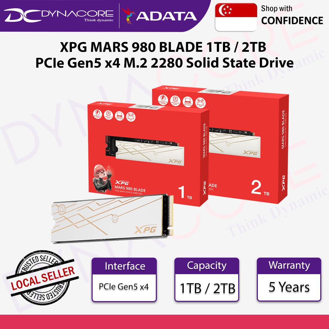 ADATA XPG MARS 980 BLADE 1TB / 2TB PCIe Gen5 x4 M.2 2280 Solid State Drive