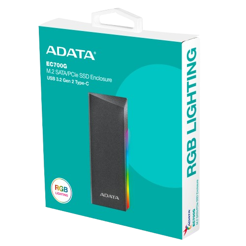 ADATA EC700G M.2 PCIe/SATA SSD Enclosure(Global) GIVE YOUR SSD A NEW LIFE-4711085932150