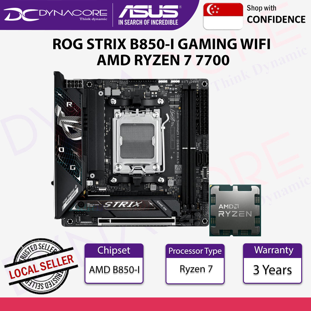 ASUS ROG STRIX B850-I GAMING WIFI ITX + AMD RYZEN 7 7700 Processor/CPU