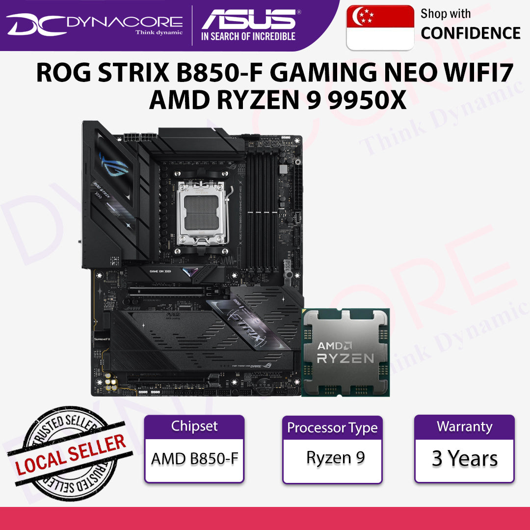 ASUS ROG STRIX B850-F GAMING NEO WIFI7 AMD RYZEN 9 9950X Processor/CPU