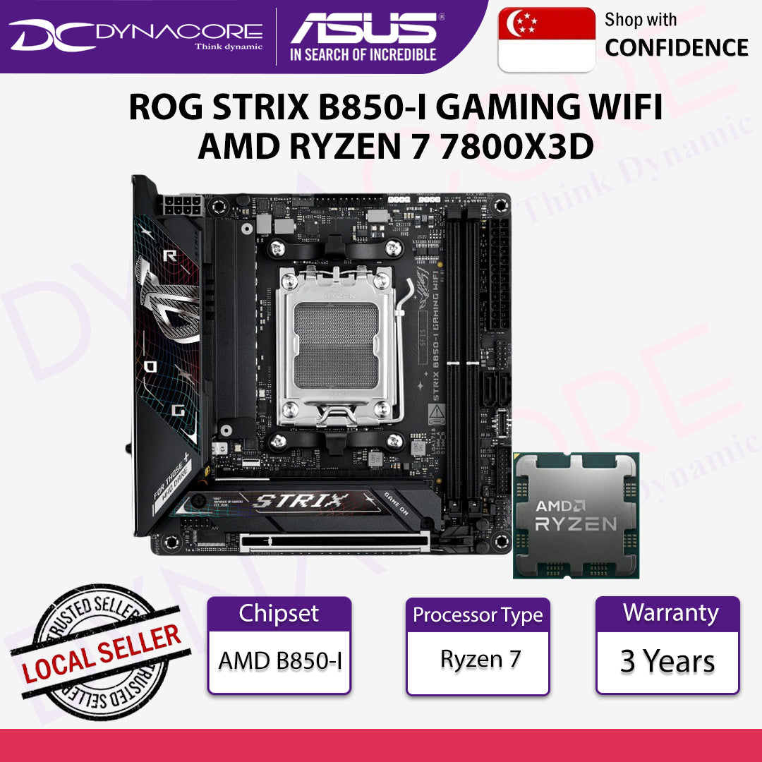 ASUS ROG STRIX B850-I GAMING WIFI ITX +AMD RYZEN 7 7800X3D  Processor/CPU