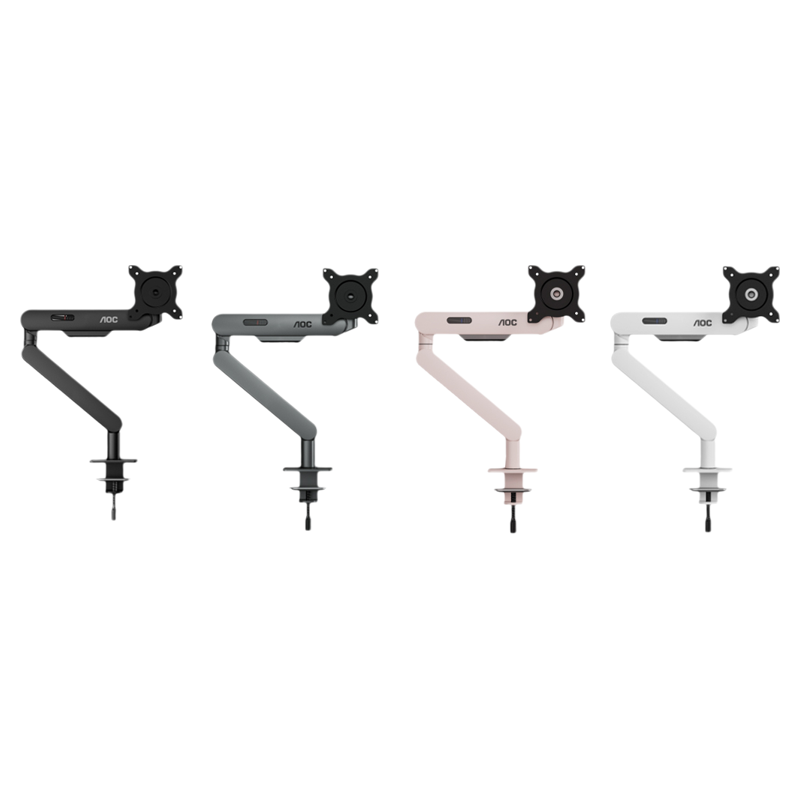 AOC AM400 Mechanical Gas Spring System Single Monitor Arm (Black / Gray / Pink / White)-4038986631365,6973985231582,6973985231599,6973985231575