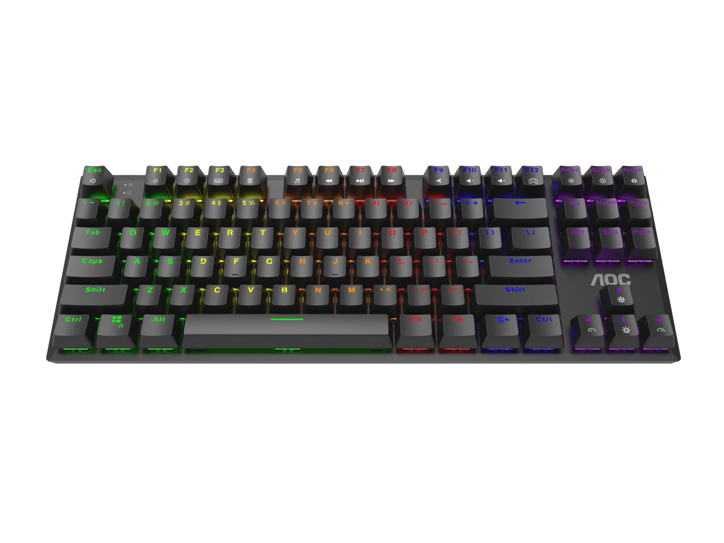 AOC GK450BR TKL Red Mechanical Switch RGB Gaming Keyboard with Detachable Type-C & ABS Double Shot Key - 6973985231438