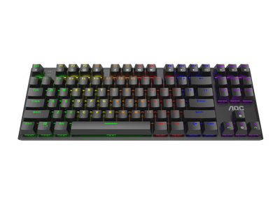AOC GK450BR TKL Red Mechanical Switch RGB Gaming Keyboard with Detachable Type-C & ABS Double Shot Key - 6973985231438