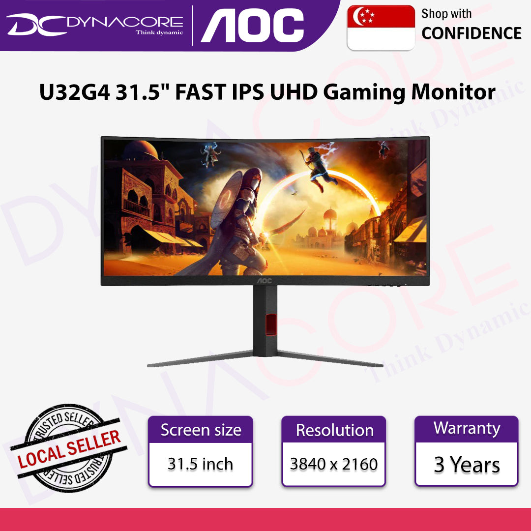 AOC U32G4 31.5" FAST IPS UHD Gaming Monitor -  4K@160HZ & FHD@320HZ - AOCU32G4