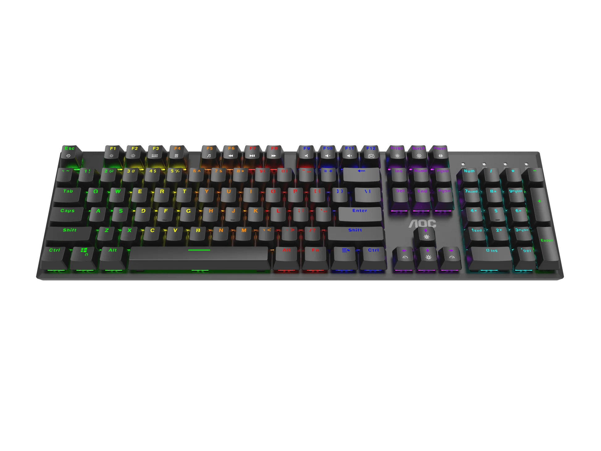 AOC GK480BR Red Mechanical Switch RGB Gaming Keyboard with Detachable Type-C & Spill Resistant & ABS D - 6973985231445