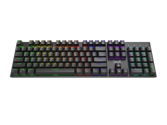AOC GK480BR Red Mechanical Switch RGB Gaming Keyboard with Detachable Type-C & Spill Resistant & ABS D - 6973985231445