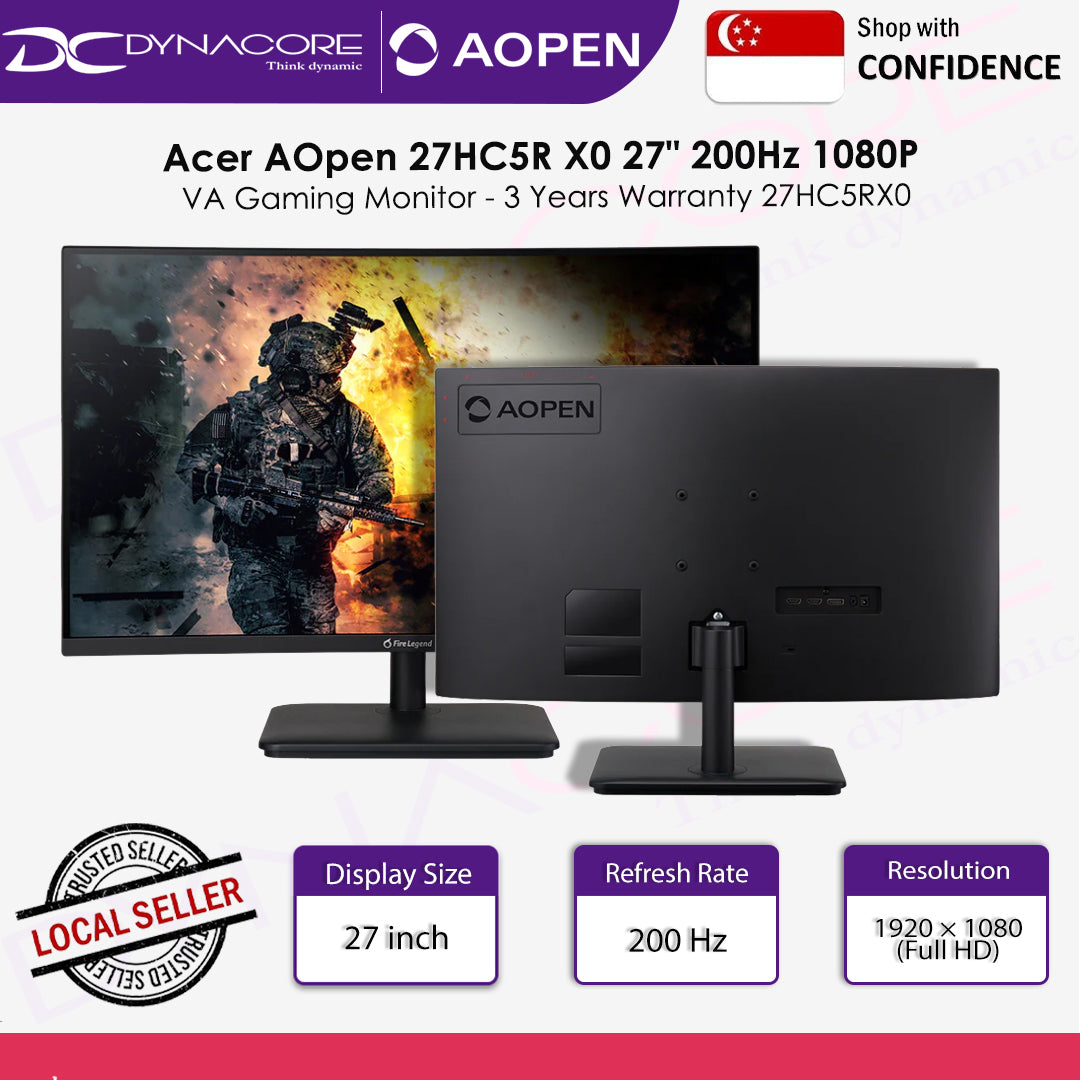 Acer AOpen 27HC5R X0 27" 200Hz 1080P VA Gaming Monitor - AOPEN27HC5RX0