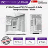 APNX V2 Mid Tower ATX PC Case with 3-Side Tempered Glass White - APNXV2WHT