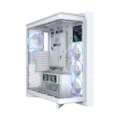 ASUS ROG Cronox GR801 ARGB LCD Curved EATX Tempered Glass Tower Case White - ASUSCROGR801WHTARGB