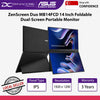 ASUS ZenScreen Duo MB14FCD 14 Inch Foldable Dual-Screen Dual USB Type-C Auto-rotate IPS Sleek Design Portable Monitor - ASUSMB14FCD