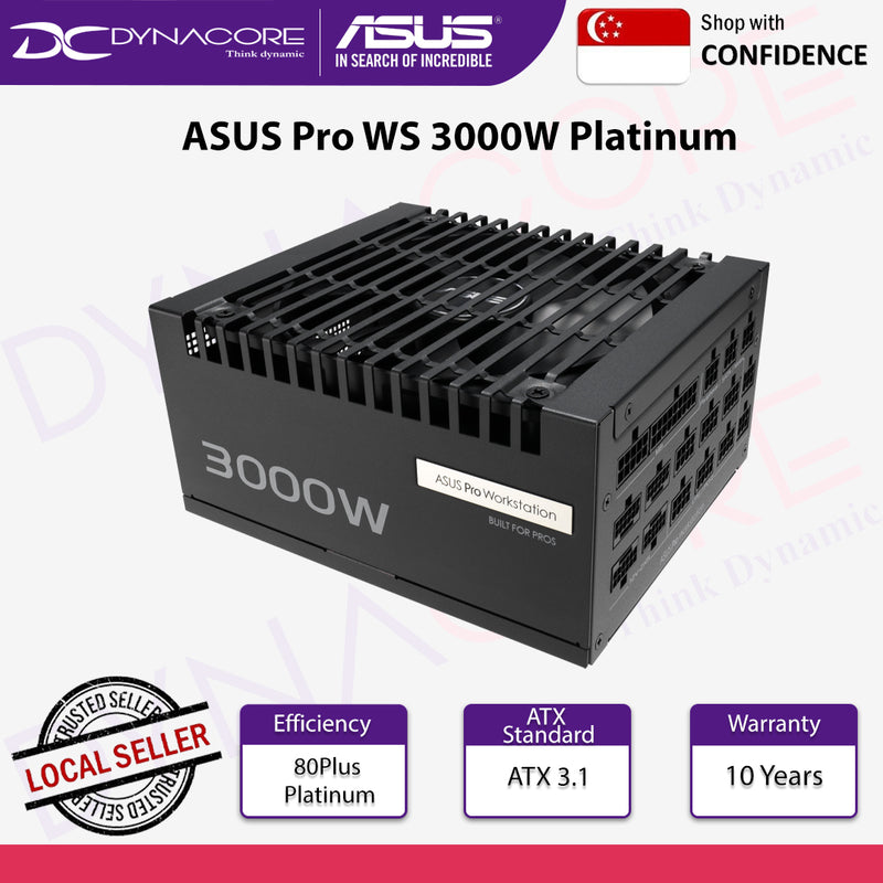 ASUS Pro WS 3000W ATX 3.1 PCIe® 5.1 80 PLUS Platinum Power Supply - 197105972797