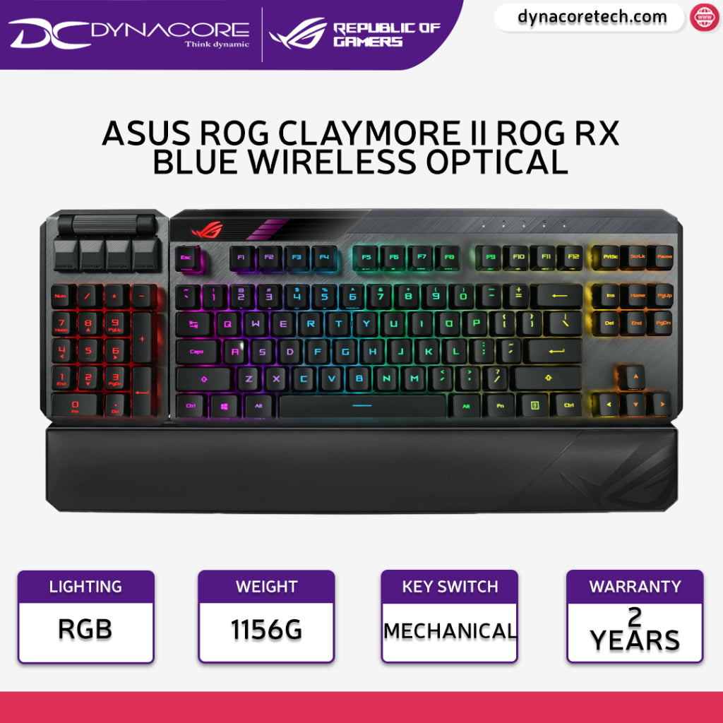 ASUS ROG Claymore II RGB Wireless Mechanical Gaming Keyboard - ROG RX Blue