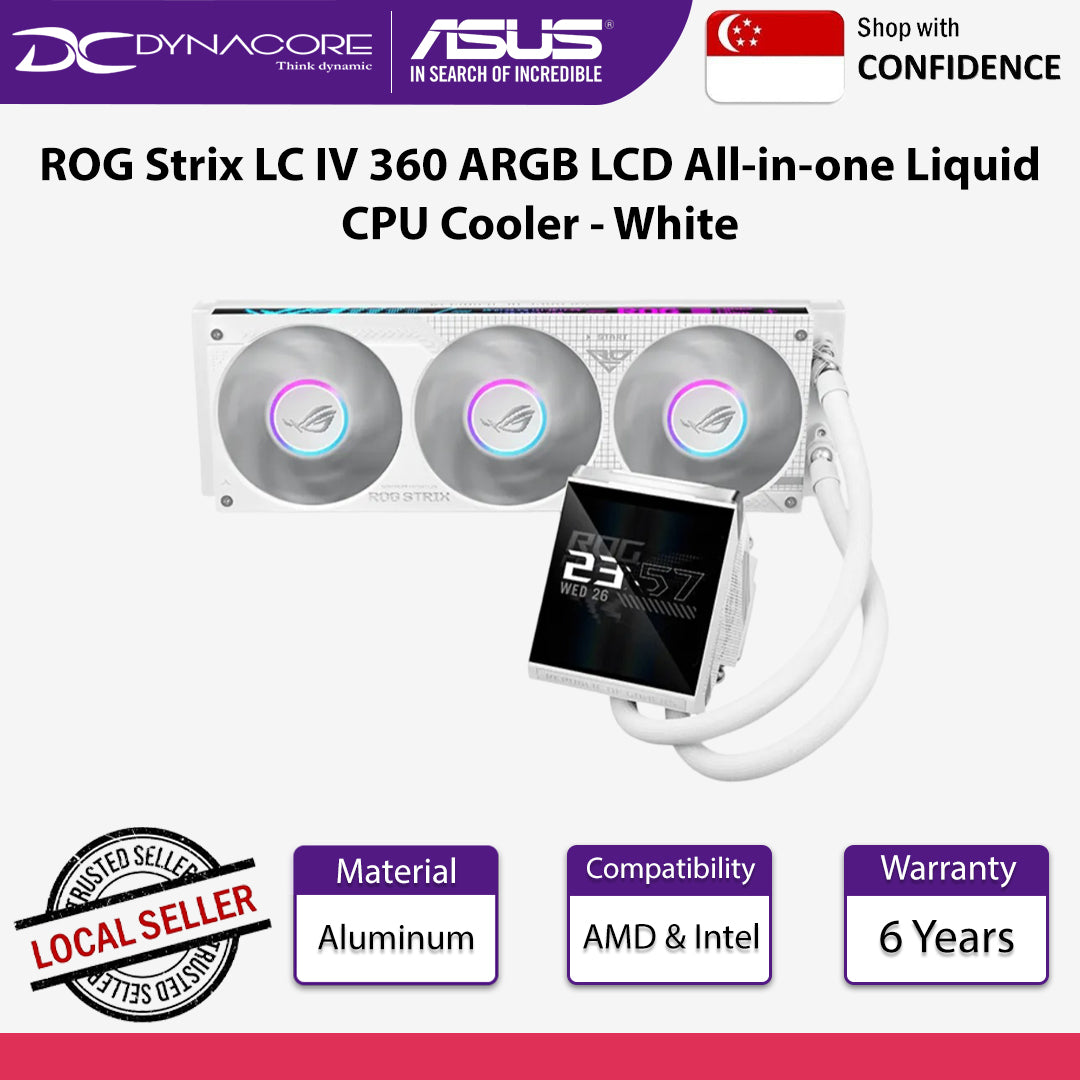 ASUS ROG Strix LC IV 360 ARGB LCD All-in-one Liquid CPU Cooler White - 4711636582339