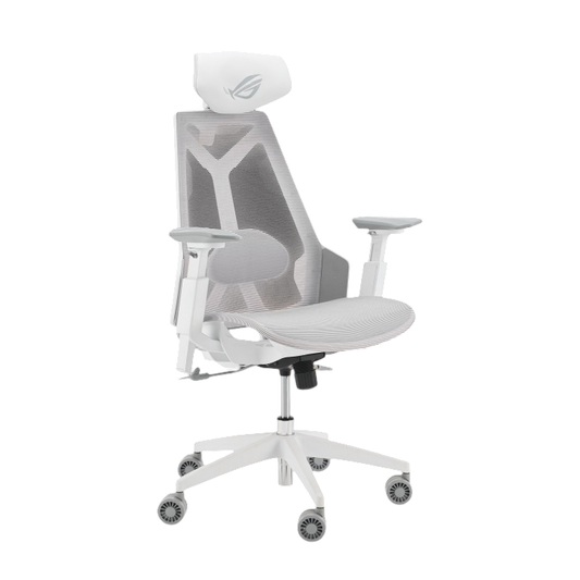 ASUS ROG Destrier Core SL400C Ergo Gaming Chair Futuristic Cyborg Aesthetic Versatile Seat Adjustments  White - 4711387920183