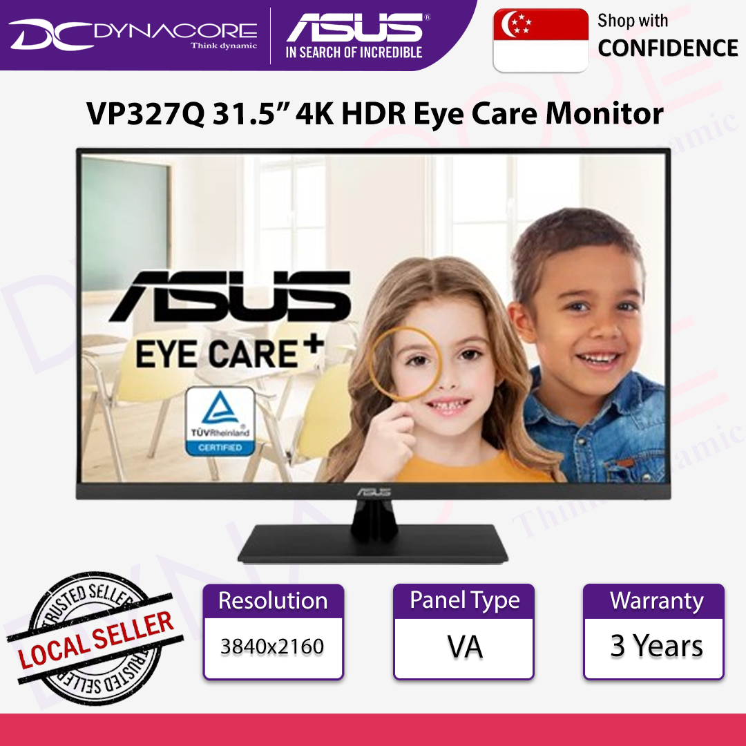 ASUS VP327Q 31.5” 4K HDR Eye Care Monitor 60Hz 4ms(GTG) UHD 3840 x 2160 HDR-10 99% sRGB Adaptive-Sync - ASUSVP327Q