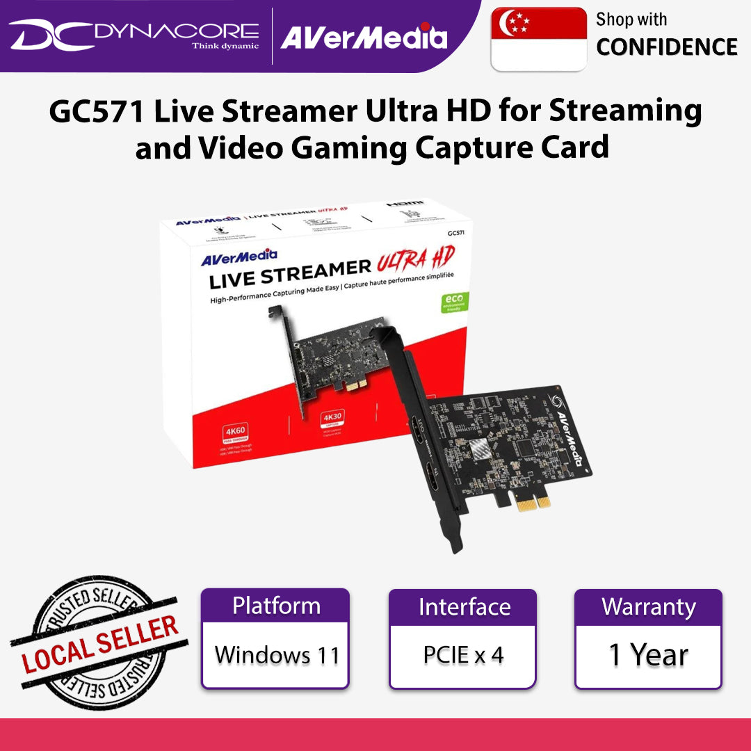 Avermedia GC571 Live Streamer Ultra HD for Streaming and Video Gaming Capture Card - GC571