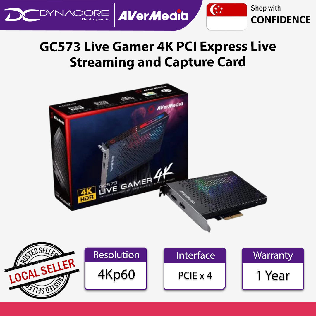 Avermedia GC573 Live Gamer 4K PCI Express Live Streaming and Capture Card - GC573