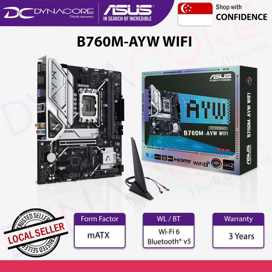 ASUS B760M-AYW WIFI D4, an Intel® B760 LGA 1700 mATX motherboard - 197105274570