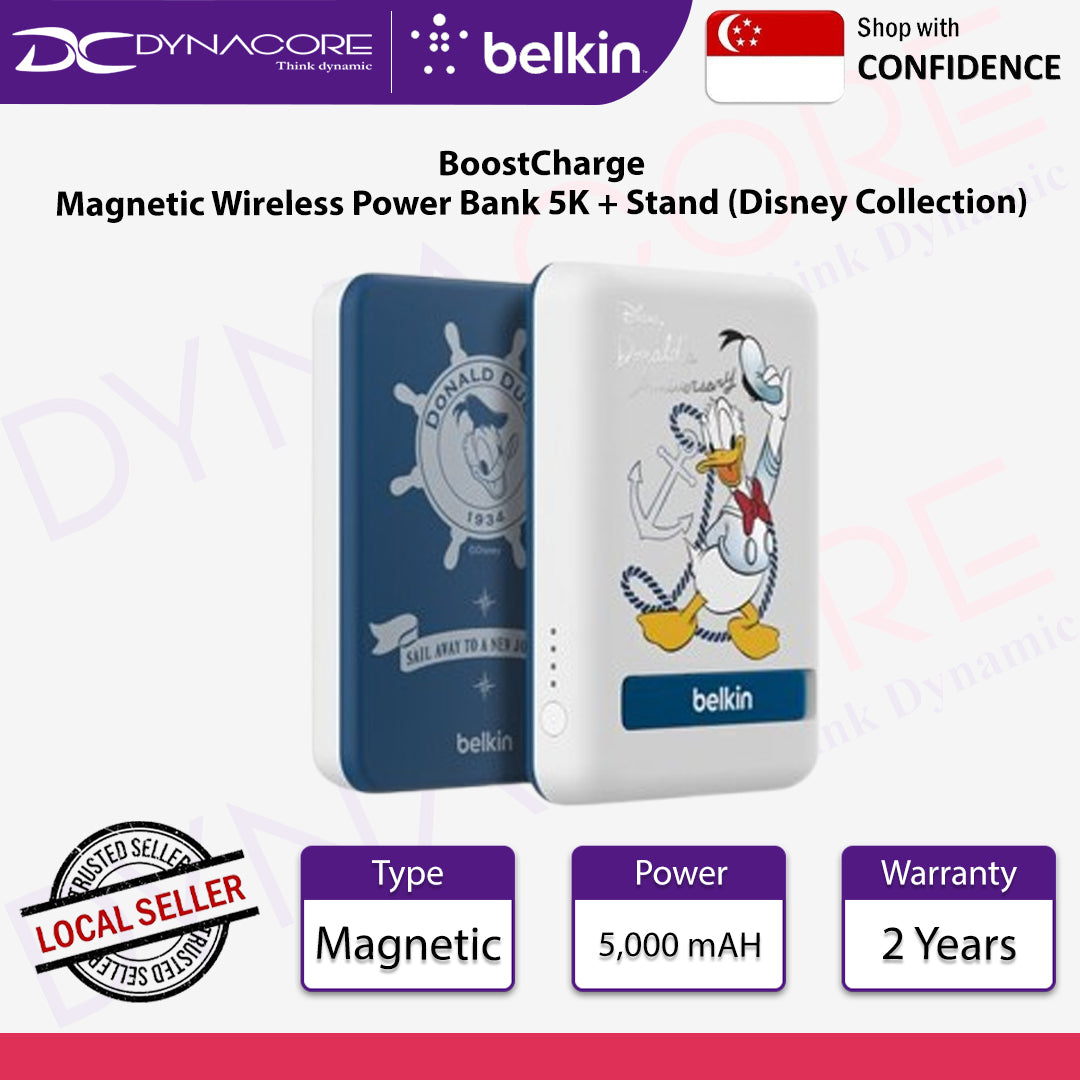 Belkin BPD004qcNB-DY Magnetic BoostCharge Wireless Power Bank 5K + Stand (Disney Collection) - 745883893027