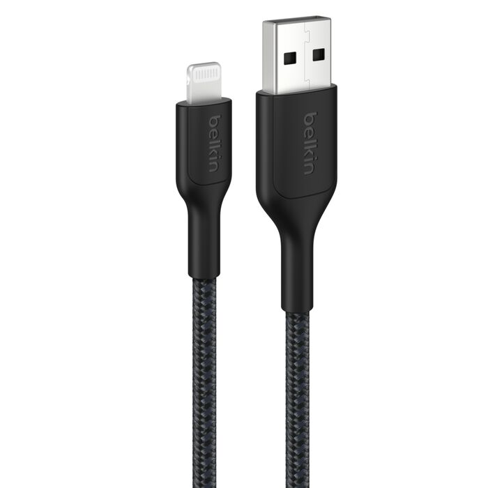 Belkin CAA020fq0MBK BoostCh@rge Pro Braided USB-A Cable with Lightnlng Connector 0.15m (Black) - 745883915941