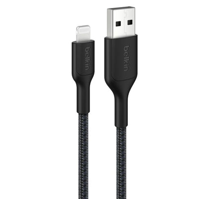 Belkin CAA020fq0MBK BoostCh@rge Pro Braided USB-A Cable with Lightnlng Connector 0.15m (Black) - 745883915941