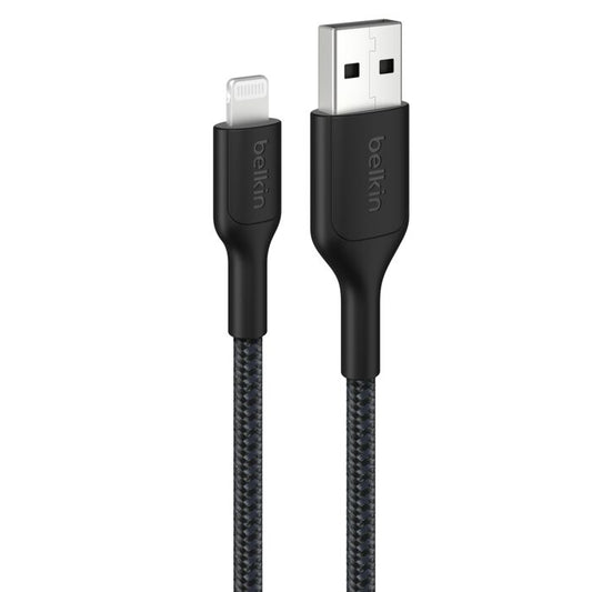 Belkin CAA020fq0MBK BoostCh@rge Pro Braided USB-A Cable with Lightnlng Connector 0.15m (Black) - 745883915941