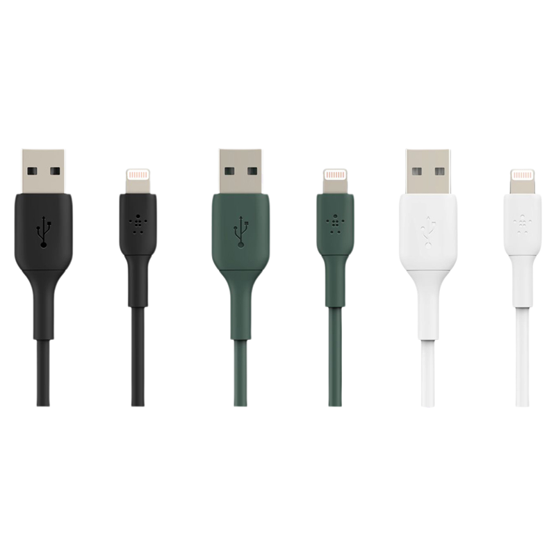 Belkin BoostCharge Lightning to USB-A Cable 1M - Black / Midnight Green / White