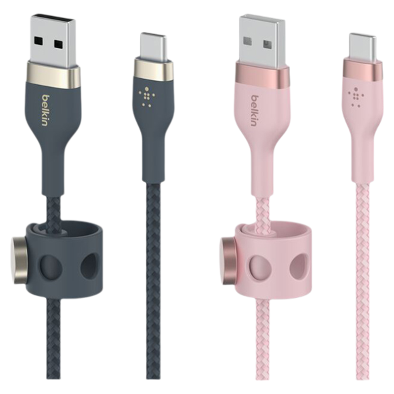 Belkin BoostCharge Pro Flex USB-A to USB-C Cable 15W - 1M (Black / White)