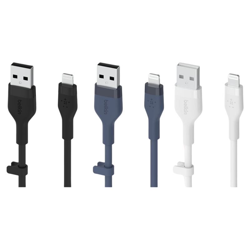 Belkin BoostCharge Flex USB-A Cable with Lightning Connector - (Black / Blue / White)