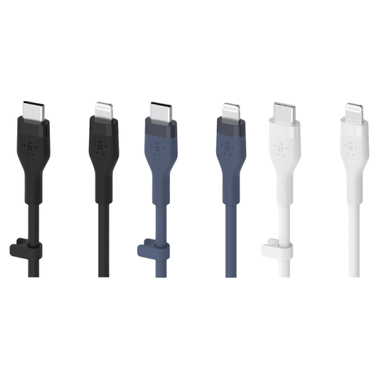 Belkin BoostCharge Flex USB-C Cable with Lightning Connector - (Black / Blue / White)