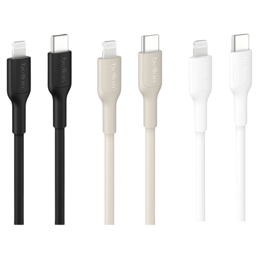 Belkin BoostCharge USB-C Cable with Lightning Connector 1m (Black / Sand / White)