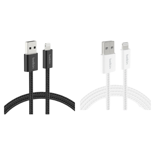 Belkin BoostCharge USB-A Cable with Lightning Connector - (Black / White)
