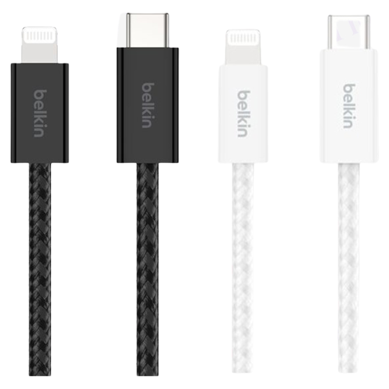 Belkin BoostCharge USB-C Cable with Lightning Connector (Black / White)