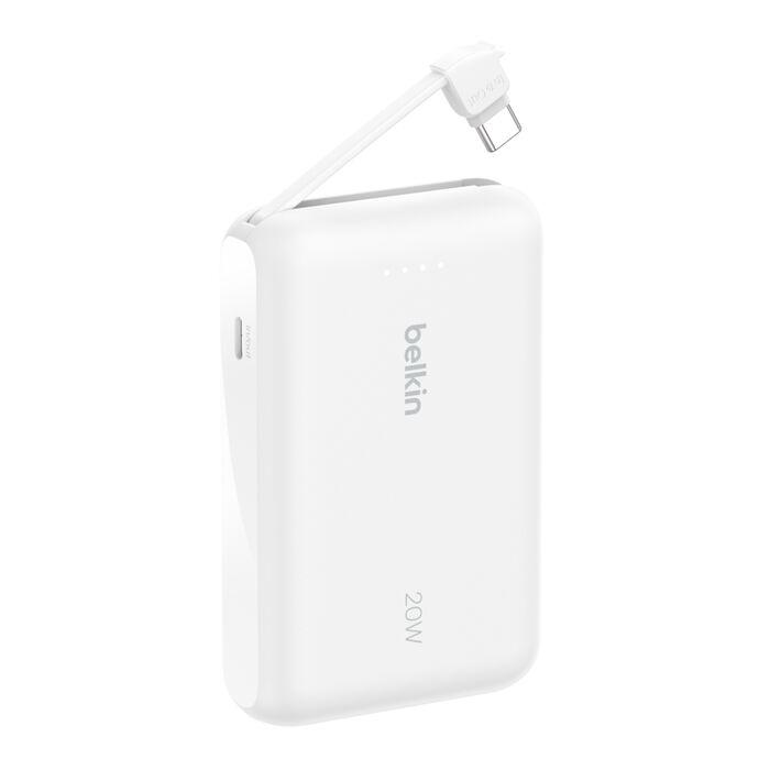 Belkin BPB021fqWH BoostCharge Power Bank 10K with Integrated Cable - 745883893393