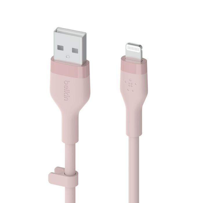 Belkin CAA008bt1MPK BoostCharge Flex USB-A Cable with Lightning Connector - (Pink) - 745883831890