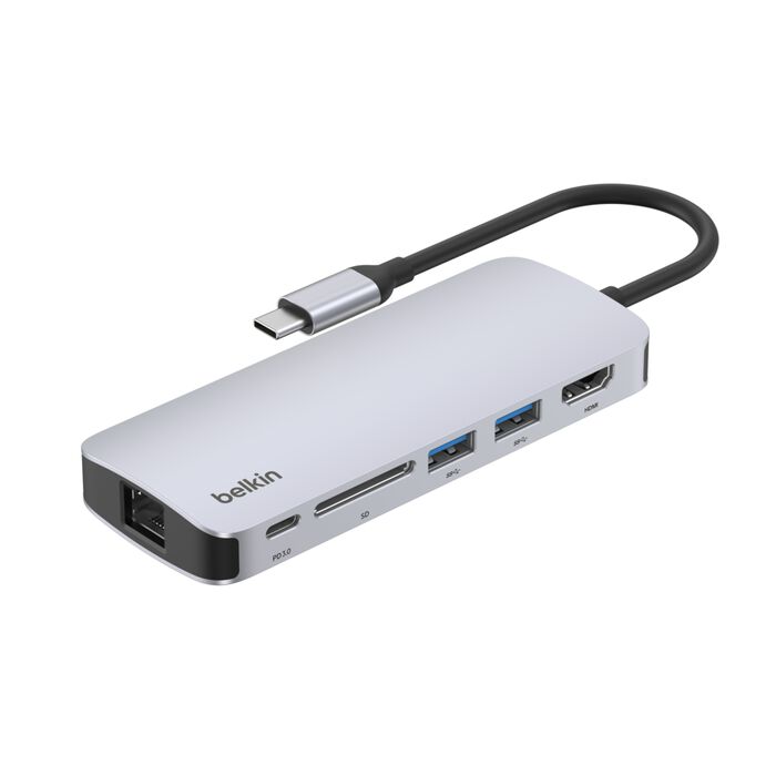 Belkin AVC008fqSGY-V2 USB-C 6-in-1 Multiport Hub - 745883908127