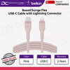 Belkin CAA009bt1MPK BoostCharge Flex USB-C Cable with Lightning Connector - (Pink) - 745883832019